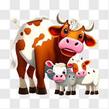 Group Of Cows Family Or