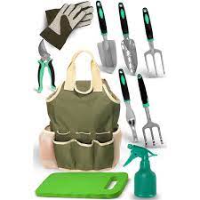 Scuddles Garden Tools Set 7 Piece Heavy Duty Gardening Tools With Storage