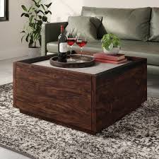 Rich Walnut Square Coffee Table