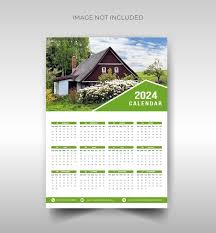 2024 One Page Wall Calendar Design Template