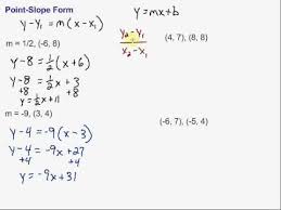Equations Of Lines Slope Intercept