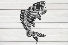 Big Lucky Koi Fish Stencil Model