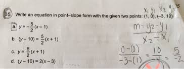 Equation In Point Slope Form