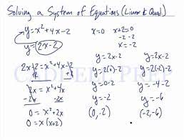 Substitution Linear And Quadratic