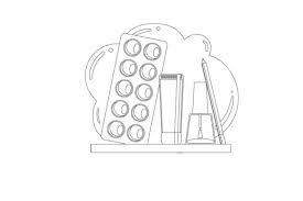 Make Up Set Icon Coloring Page Graphic