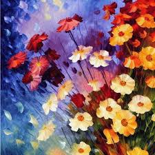 Flowers In The Style Of Claude Monet