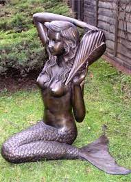 Barrel Garden Bronze Mermaid Water
