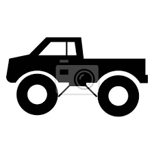 Monster Car Icon Isolated White
