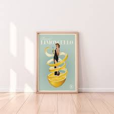 Buono Limoncello Lemon Retro Poster