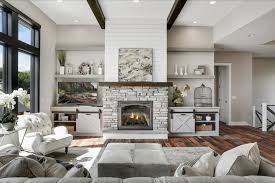 Floating Shelves Around A Fireplace