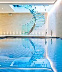 Luxury Pool With Spiral Glass Staircase