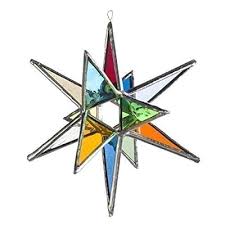Multi Colored Star Moravian Stained