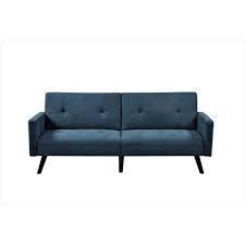 Blue Fabric Twin Size Sofa Bed