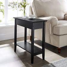 Homestock Black Narrow End Table With