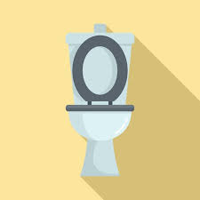 Home Toilet Icon Flat Ilration Of
