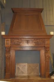 Antique French Oak Fireplace With Over