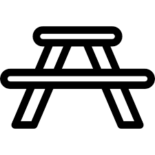 Picnic Table Detailed Rounded Lineal Icon