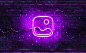 Neon Icon Violet Background Neon