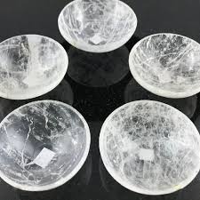 Glass Clear Quartz Crystal Bowl