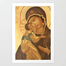 Virgin Mary And Baby Art Print