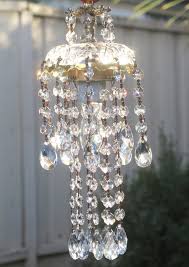 Vintage Lamp Chandelier Brass Crystal