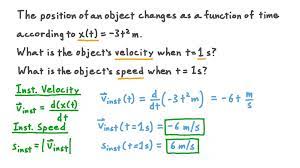 Finding The Velocity Of An Object Given