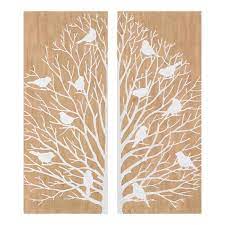Home Decorators Collection Wooden Tree With Birds Wall Art Set Of 2 Nature