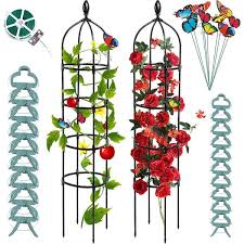 Black Metal Garden Obelisk Trellis