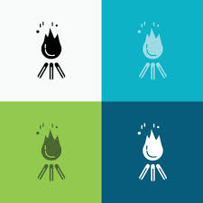 Outdoor Fireplace Vector Art Icons