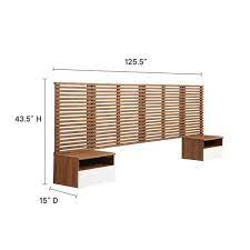 Modway Render Wall Mount King Headboard And Modern Nightstands