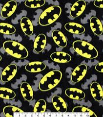 Batman Yellow Gray Fleece Fabric
