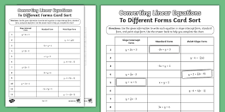 Converting Linear Equations To