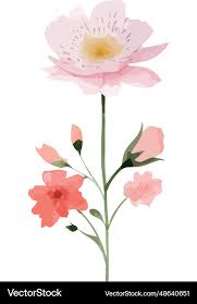 Pink Flowers Garden Nature Icon Royalty