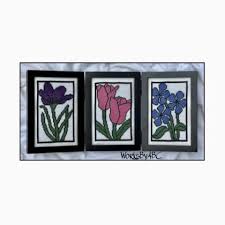 Stained Glass Flowers Crocus Tulips