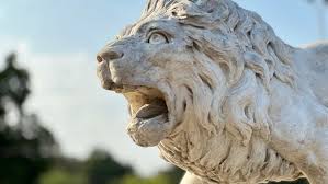 Century Old Lion Sculpture Watches Over