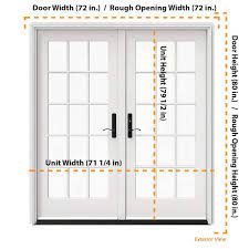 Jeld Wen 72 In X 80 In W 5500 White Clad Wood Right Hand 15 Lite French Patio Door W Unfinished Interior