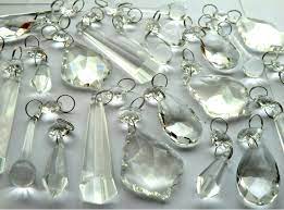 25 Chandelier Drops Clear Glass Antique
