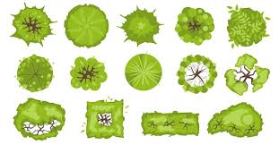 Landscape Design Icon Set Foliage Grass
