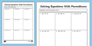 Seventh Grade Solving Equations With