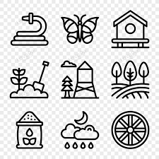 Pack Of Gardening Tools Linear Icons