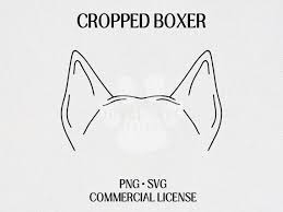 Cropped Boxer Dog Ear Outline Svg Png