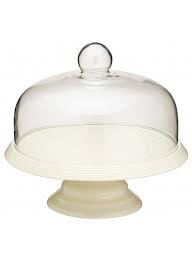 Ceramic Cake Stand With Glass Dome