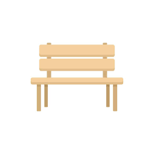 Wood Garden Bench Icon Simple Style