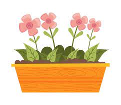 Free Vector Flowers In Wooden Pot Icon