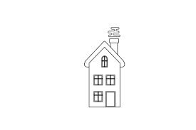Icon Outline Winter House Vector Design