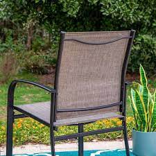 Argyri Powder Coated Steel Outdoor Dining Armchair Set Of 4 Lark Manor Color Tan