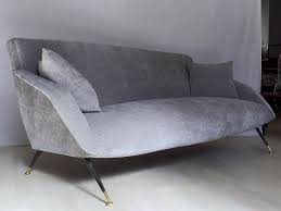 Mid Century Italian Sofa 3 Seat In Grey