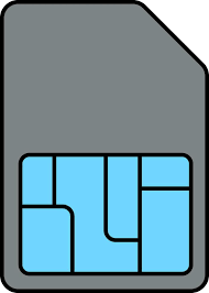 Isolated Sim Card Flat Icon In Grey And