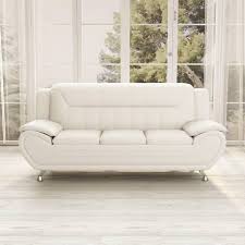 Sanuel 79 In Round Arm 3 Seater Sofa In White