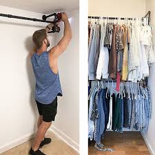 Industrial Pipe Clothing Rack Wall